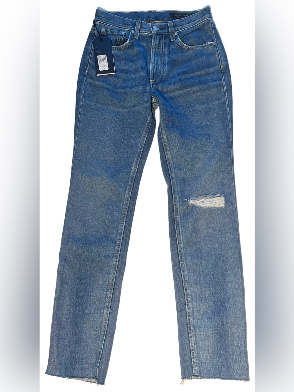 Rag & Bone High Rise Ankle Skinny Jeans Pamela Distressed Size 24 NWT - Picture 6 of 14